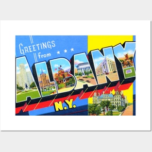 Greetings from Albany, New York - Vintage Large Letter Postcard Posters and Art